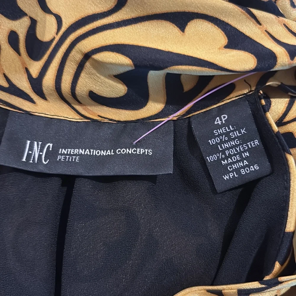 HOST PICK NWOT INC silk shirt sz 4 petite 100% silk 521 - Picture 5 of 5